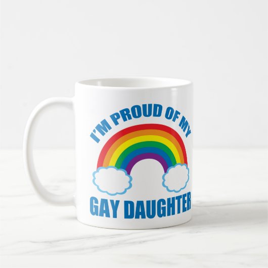 私は私の誇りを持ったゲイ娘LGBTQママパパ コーヒーマグカップ (左)