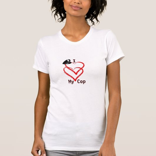 私は私の警官を愛している Tシャツ (正面)