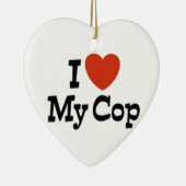 私は私の警察官を愛します セラミックオーナメント (右)