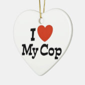 私は私の警察官を愛します セラミックオーナメント (左)