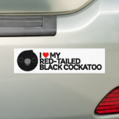 私は私の赤尾の黒のコカトゥーが大好き – 男性 バンパーステッカー (車上)