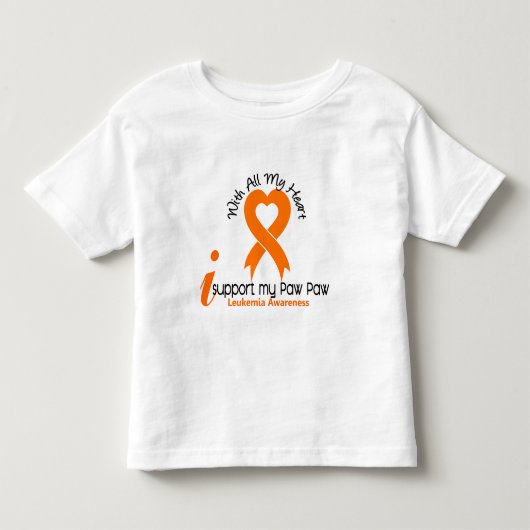 私は私の足の足の白血病を支えます トドラーTシャツ (正面)