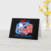 私は私の軍隊の娘のTシャツおよびギフトを愛します カード (黄色い花)