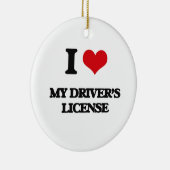 私は私の運転免許証を愛します セラミックオーナメント (右)