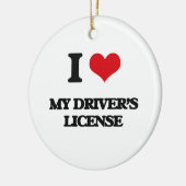 私は私の運転免許証を愛します セラミックオーナメント (左)