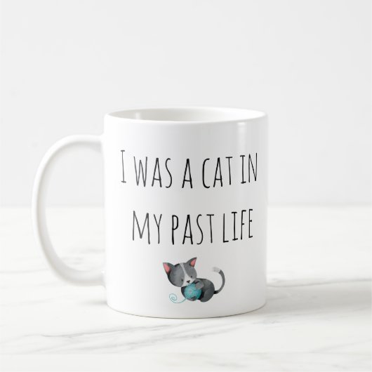 私は私の過去の生命マグの猫でした コーヒーマグカップ (左)
