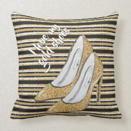 私は私の金ゴールドの靴を愛します クッション