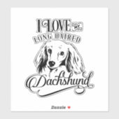 私は私の長い髪のダシュンドビニルが大好き シール (シート)