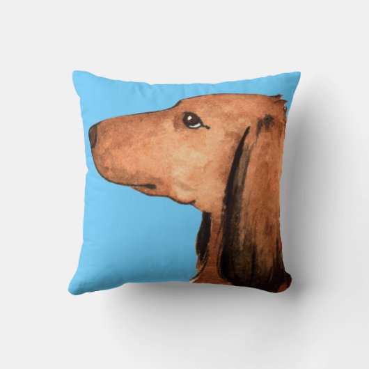 私は私の長い髪のダックスフントを愛します クッション (裏面)