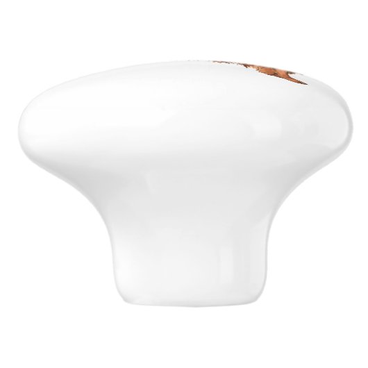 私は私の長い髪のダックスフントを愛します セラミックノブ (側面)