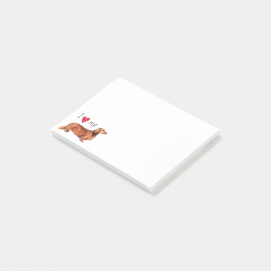 私は私の長い髪のダックスフントを愛します ポストイット (アングル)