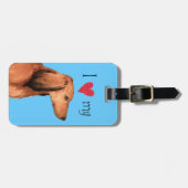 私は私の長い髪のダックスフントを愛します ラゲッジタグ (正面横)