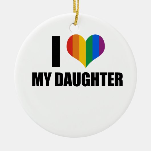 私は私の陽気な娘を愛します セラミックオーナメント (正面)