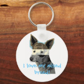 私は私の雑種が大好き！ キーホルダー (正面)