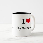 私は私の電気技師を愛します ツートーンマグカップ (正面右)