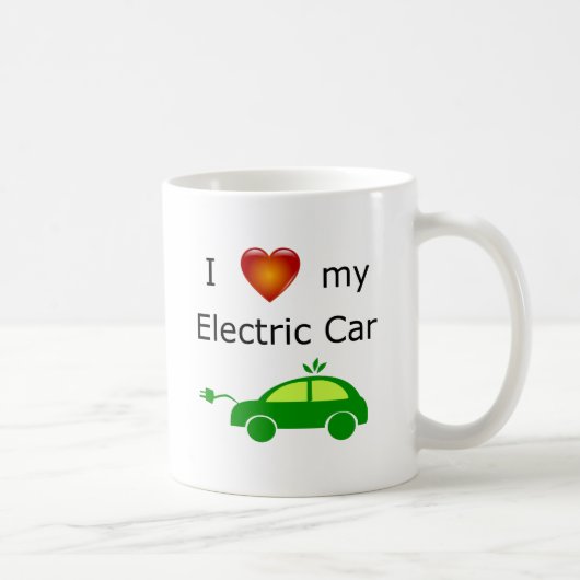 私は私の電気自動車のマグを愛します コーヒーマグカップ (右)