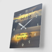 私は私の霊ヨエル2 28、聖書の聖句を注ぐ スクエア壁時計 (傾斜)