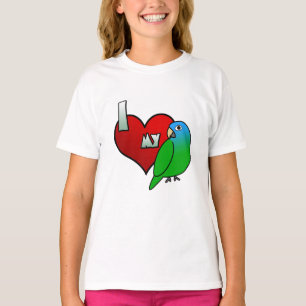 私は私の青によって戴冠させるConureを愛します Tシャツ