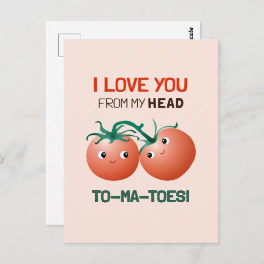 私は私の頭からつま先まで愛してかわいいトマトp ポストカード (正面/裏面)