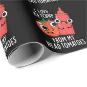 私は私の頭からケチャップが大好きトマトDark BG ラッピングペーパー (ロールコーナー)