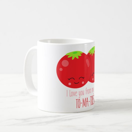 私は私の頭のトマトからあなたを愛している コーヒーマグカップ (正面左)