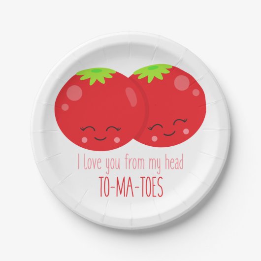 私は私の頭のトマトからあなたを愛している ペーパープレート (正面)