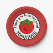 私は私の頭のトマトからあなたを愛している ペーパープレート (正面)