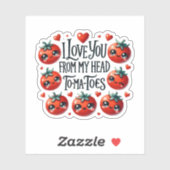 私は私の頭のトマトからあなたを愛して – かわいいプンマグカップ シール (シート)