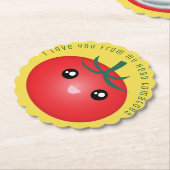 私は私の頭のトマトの食べおもしろい物パンからあなたを愛する ペーパーコースター (アングル)