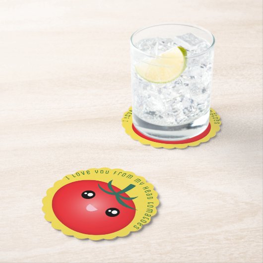 私は私の頭のトマトの食べおもしろい物パンからあなたを愛する ペーパーコースター (インサイチュ)