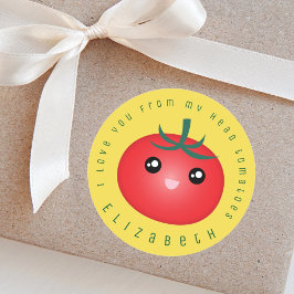 私は私の頭のトマトの食べおもしろい物パンからあなたを愛する ラウンドシール