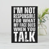 私は私の顔が君に何をするかについて責任がない 招待状 (スタンド正面)