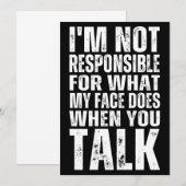 私は私の顔が君に何をするかについて責任がない 招待状 (正面/裏面)
