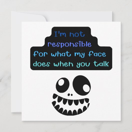 私は私の顔が君に対して何をするかについて責任がない 招待状 (裏面)