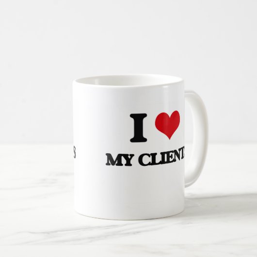 私は私の顧客を愛します コーヒーマグカップ (正面右)
