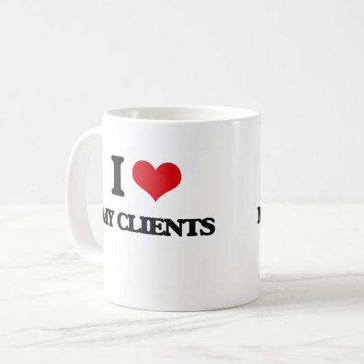 私は私の顧客を愛します コーヒーマグカップ (正面左)