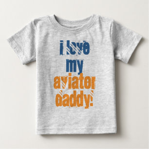 私は私の飛行士のお父さんを愛します ベビーTシャツ