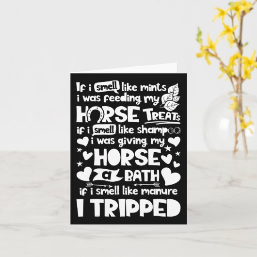 私は私の食べ物を与え馬の乗馬のレースGifだった カード (黄色い花)