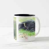 私は私の食事及びコーヒー黒を好みます ツートーンマグカップ (正面右)