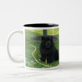 私は私の食事及びコーヒー黒を好みます ツートーンマグカップ (左)