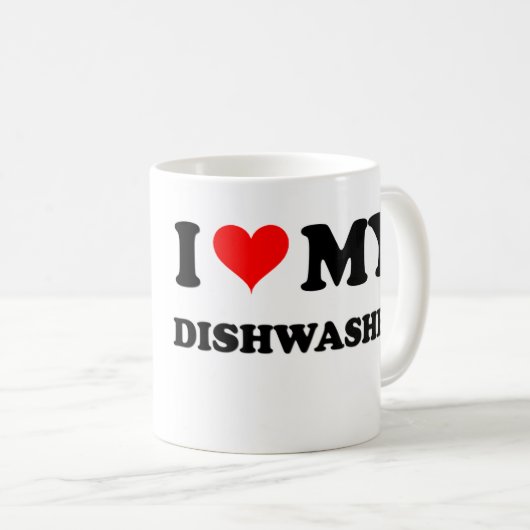 私は私の食洗機を愛します コーヒーマグカップ (正面右)