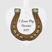 「私は私の馬が大好き」クリスマスオーナメント オーナメント (裏面)