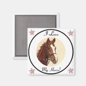 私は私の馬が大好き!馬蹄磁石 マグネット (正面/裏面)