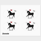 私は私の馬のオーバルステッカーが大好き#1 楕円形シール (シート)