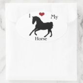 私は私の馬のオーバルステッカーが大好き#1 楕円形シール (バッグ)