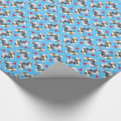 私は私の髭があるコリーを愛します ラッピングペーパー (角)