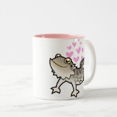 私は私の髭があるドラゴン/Rankinのドラゴンを愛します ツートーンマグカップ (正面右)