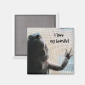 私は私の髭が大好き可愛い髭ドラゴンプリント マグネット (正面/裏面)