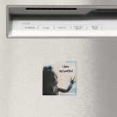 私は私の髭が大好き可愛い髭ドラゴンプリント マグネット (インサイチュ (食洗機))