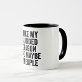 私は私の髭のドラゴンと多分3人が好き マグカップ (正面右)